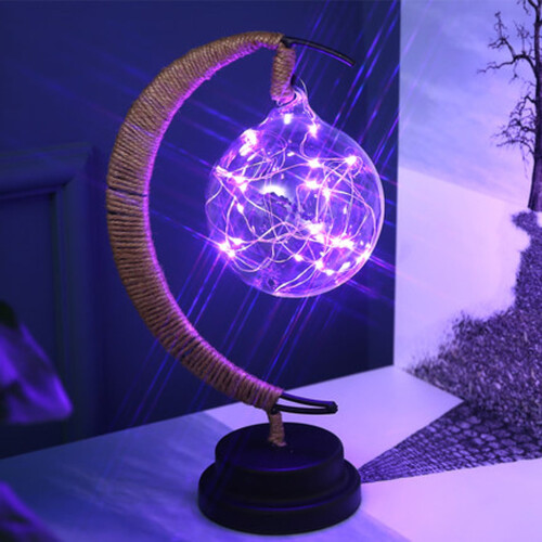 Veilleuse LED étoile et lune en fer forgé, décoration intérieure