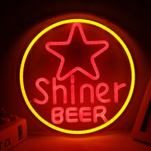 Neonowa dekoracja ścienna LED z napisem "Shiner Beer" 12,2 x 12,2 cala