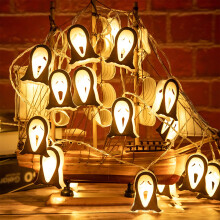 Lampki choinkowe LED na Halloween, zasilane bateriami, migające