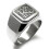 Rustfrit stål K monogram ring blomsterdesign firkantet 1