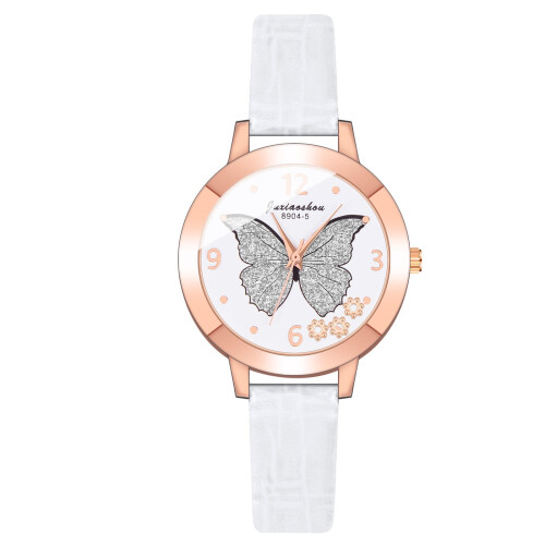 Relógio feminino de quartzo com pulseira de couro (1 peça)