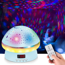 Projetor de Estrelas com Luz Noturna para Crianças, 8 Cores, Rotação de 360