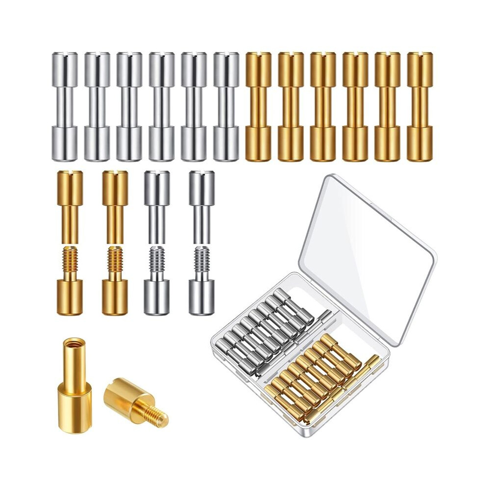 20 Sets Brass Bracket Bolt Fasteners And Stainless Steel Bracket Bolt Fasteners For Handles, Diameter 6 Mm 4711123722064