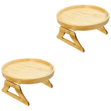 Plateau porte-téléphone et tablette en bois (lot de 2)