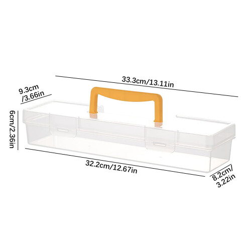 Clear Plastic Storage Box with Handle 1 Pack 2