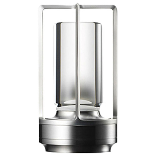 Veilleuse en cristal argentée, petite, rechargeable par USB