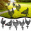 Metal chicken silhouette garden stake25cm 3