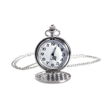 montre de poche vintage unisexe en acier avec chaîne
