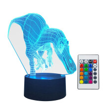 Lampada notturna a forma di dinosauro con USB, 7 colori, 1 confezione