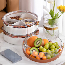 Assiette à fruits avec couvercle transparent et poignée (1 pièce)