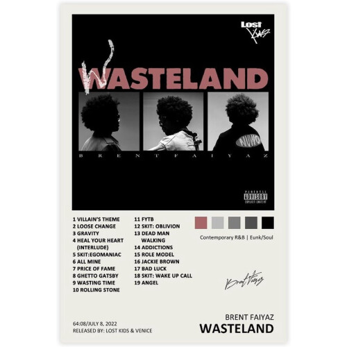 Αφίσα εξωφύλλου άλμπουμ Wasteland Music - Εκτύπωση περιορισμένης έκδοσης