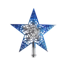 Christmas star ornament hollowed-out silvery blue