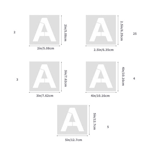 Stencil con lettere e numeri per disegnare, 60 pezzi 2