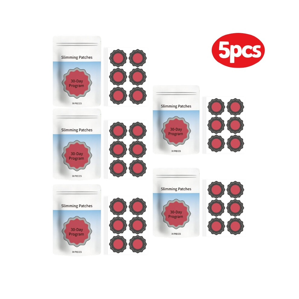 Srj Star (5Pcs) Natural Slimming Belly Patches 30 Days Weight Loss Detox Stickers For Abdomen Gentle Daily Skin Care Shape Your Body