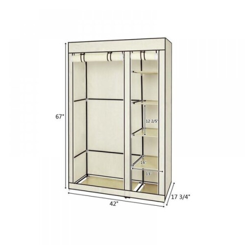 Armoire portable, beige, 1 pièce. 2