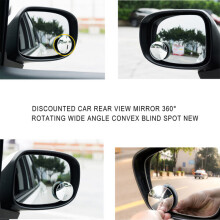 Mini espejo retrovisor para coche con rotación de 360 y gran angular.