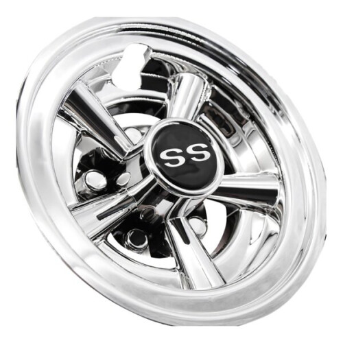 1 peça de calota para roda de carrinho de golfe de 8 polegadas, com design de 5 raios e pinos.