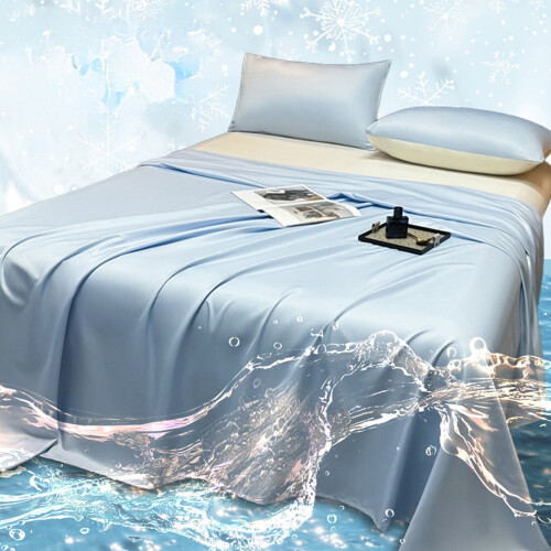 Silk Bedding Set Solid Color Washable 4-Piece 2