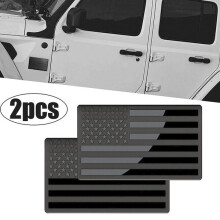 2 Stück Autoaufkleber mit amerikanischer Flagge und geprägtem Automotiv