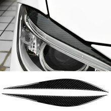 2 pegatinas de fibra de carbono para faros delanteros de coche