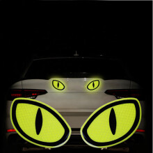 2 pegatinas reflectantes de seguridad con forma de ojos animados de advertencia