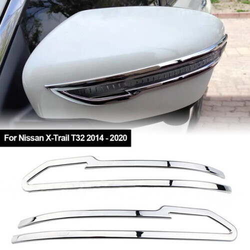 2Pcs ABS Chrome Car Side Rearview Mirror Protectors