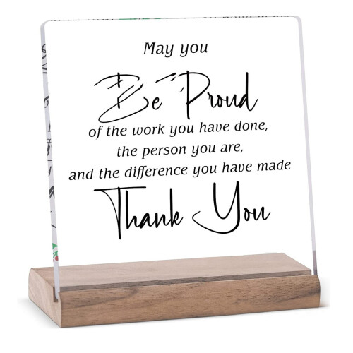 Support de plaque de bureau inspirante en bois 1