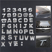40 pegatinas 3D cromadas para coche con letras del alfabeto