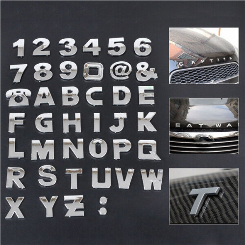 40 Stück DIY 3D Chrom Autoaufkleber Alphabet