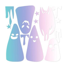 Spookauto stickers, duurzame Halloween stickers, raamstickers