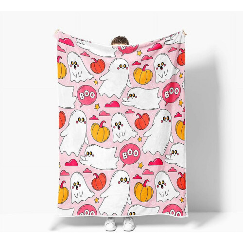Halloween throw blanket ghost pumpkin design 50x60 inches 2