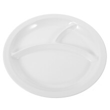 Bandeja de melamina para comidas, 3 secciones, postre, ensalada, hamburguesa