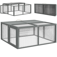 Jaula para conejos, plegable, con asa y tapa abatible, para 2-3 conejos o cobayas.