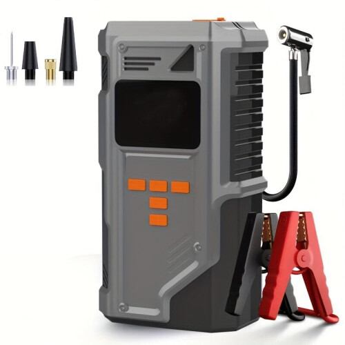 Auxiliar de partida portátil e compressor de pneus 1
