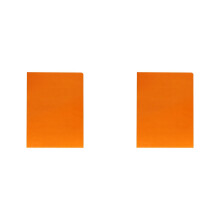 Oranssit A4-kokoiset L-muotoiset muovikansiot kiinnikkeillä, 2 kpl
