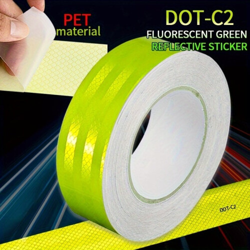 Fita refletora verde fluorescente para carros e motocicletas. 1
