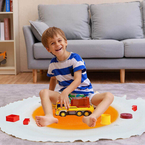 Flanellæppe med pizzatema, 122 cm dobbeltsidet 2