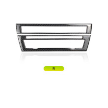 2 cubiertas para el panel de control del aire acondicionado del coche, de fibra de carbono auténtica.