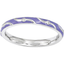 Sterling zilveren ring met paars emaille