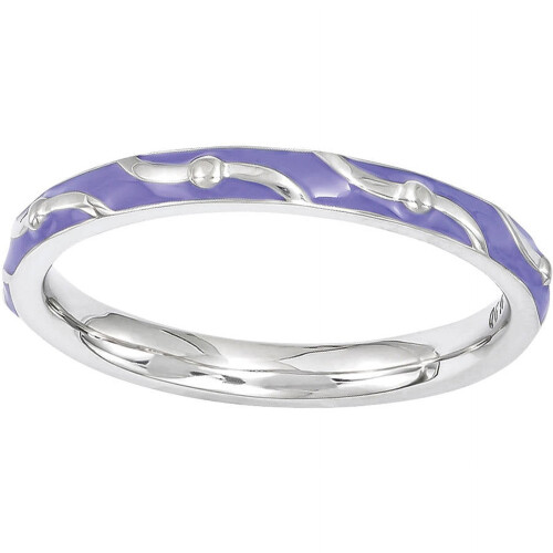Sterling zilveren ring met paars emaille