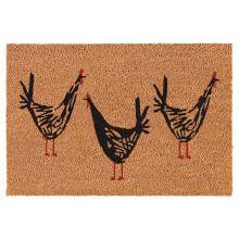 Alfombra navideña con diseño de pollo, poliéster antideslizante, 18x30