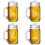 Fox Collection Mason Jar Glasbecher mit Henkel, 16oz Set 1