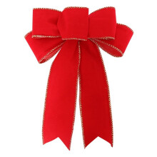 Kerstboomtopperstrik van jute, rustiek, 9,45 x 7,48 inch