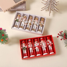 Yirtree houten notenkraker ornamenten set 5 stuks 8,66 inch