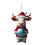 Acryl kerstornament met koeiendesign, 1 stuk 1