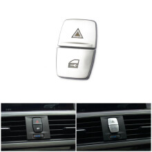 2 piezas de embellecedores cromados ABS para luces de advertencia interiores del coche