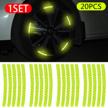 20/40 pegatinas para buje de rueda de coche, llanta, neumático, efecto fosforescente