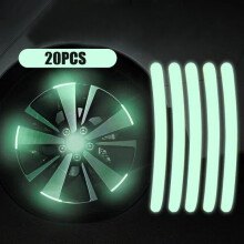 20 bujes de rueda de coche luminosos reflectantes de colores