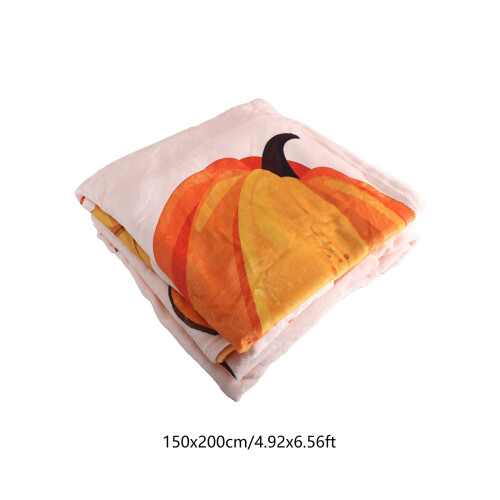 Viflosae Halloween Græskar Flannel Tæppe 137 x 183 cm 2