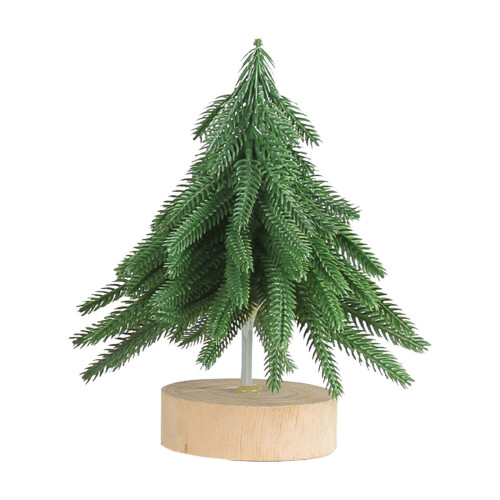 Mini-Weihnachtsbaum mit Holzsockel (15 cm)
